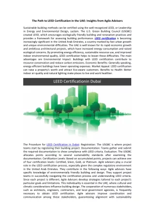 the path to leed certification