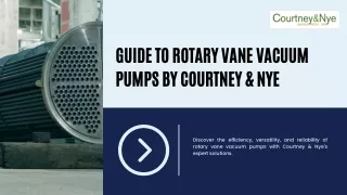 Understanding Rotary Vane Vacuum Pumps A Comprehensive Overview