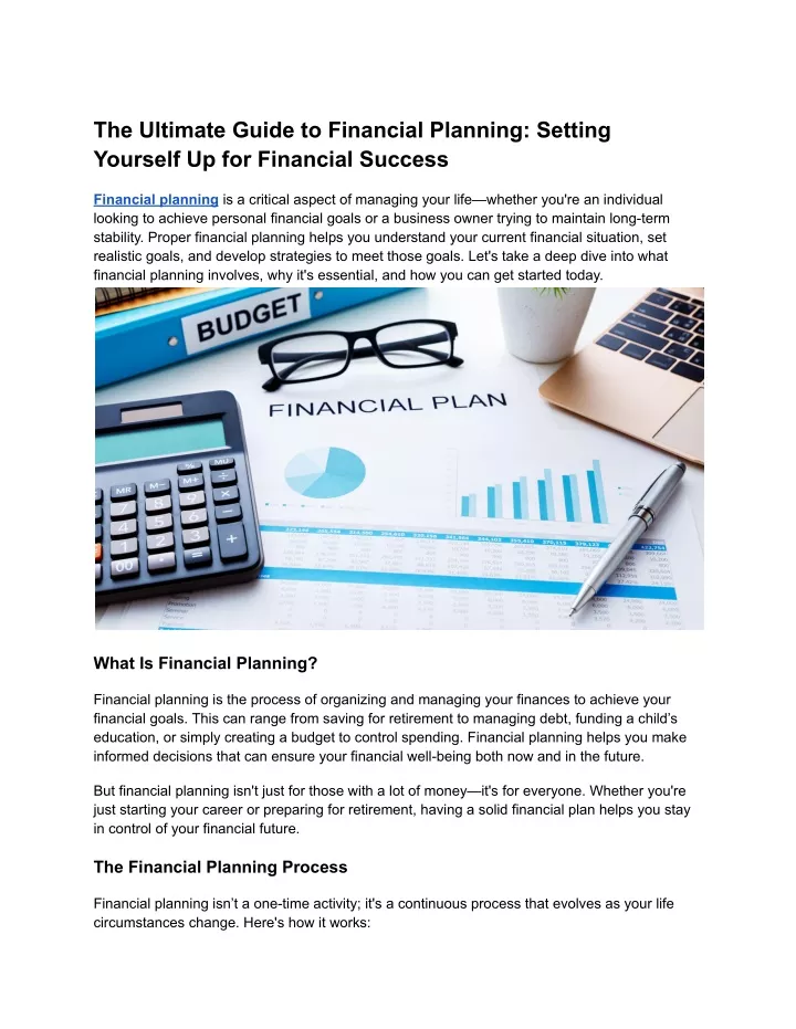 the ultimate guide to financial planning setting