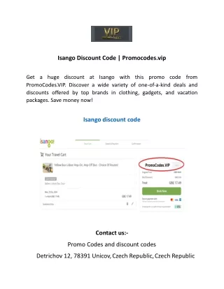 isango discount code promocodes vip