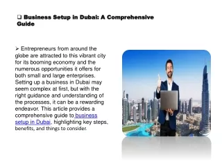 Business Setup in Dubai A Comprehensive Guide