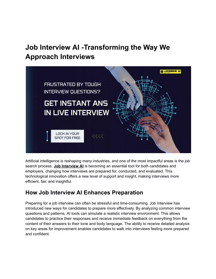 job interview ai transforming the way we approach