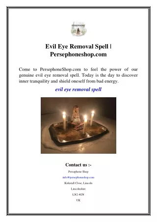 Evil Eye Removal Spell  Persephoneshop.com