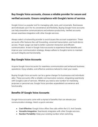 Buy Google Voice accounts,