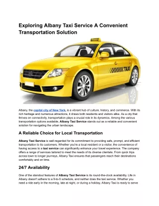 exploring albany taxi service a convenient