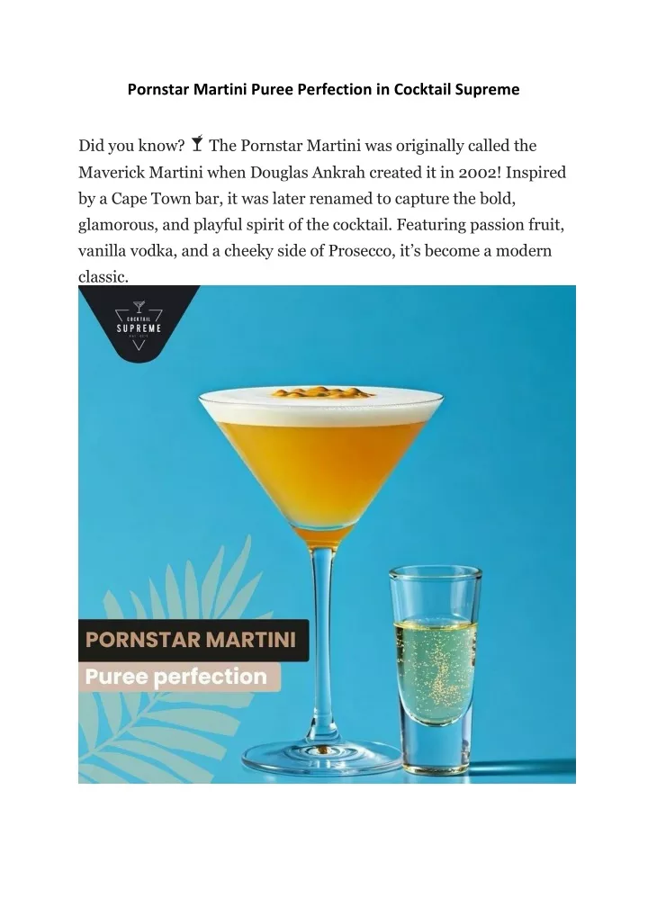 pornstar martini puree perfection in cocktail