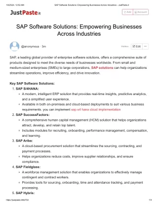 SAP Software Solutions_ Empowering Businesses Across Industries