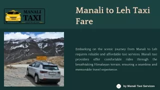 manali to leh taxi fare