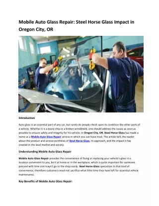 Mobile Auto Glass Repair