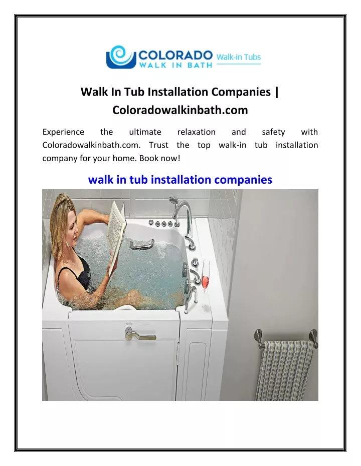 walk in tub installation companies