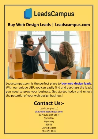 Buy Web Design Leads  Leadscampus.com