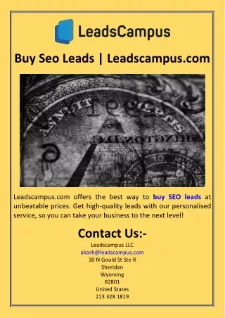 Buy Seo Leads  Leadscampus.com