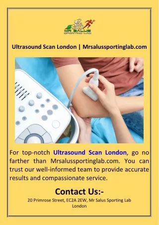 Ultrasound Scan London  Mrsalussportinglab.com