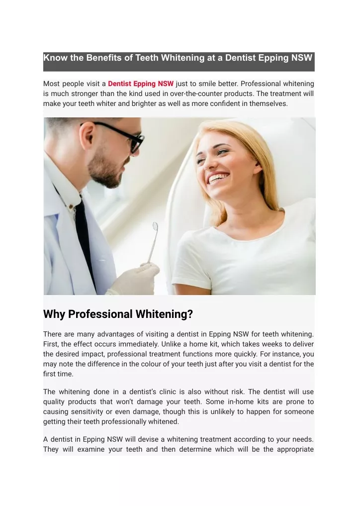 know the benefits of teeth whitening at a dentist