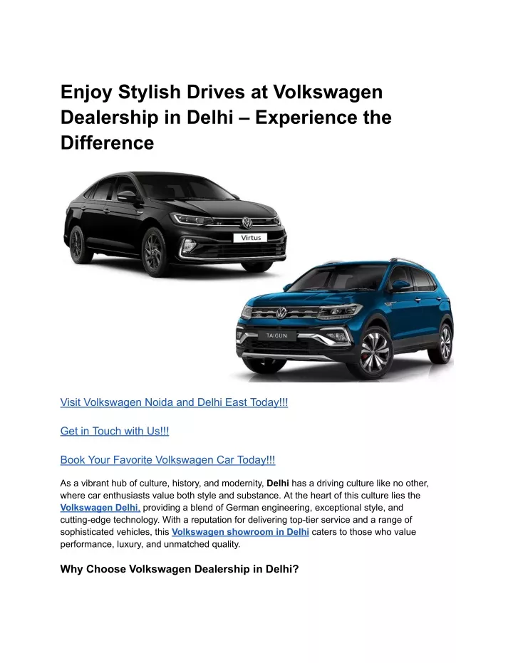 enjoy stylish drives at volkswagen dealership