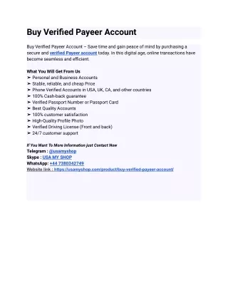 Incredibly Useful Buy Verified Payeer Account For Businesses