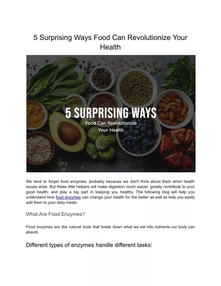 5 surprising ways food can revolutionize your