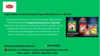 High-Quality Handmade Masala Papad Manufacturers in Barmer