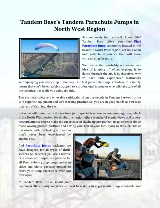 Tandem Base's Tandem Parachute Jumps in North West Region