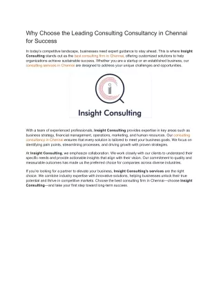 why choose the leading consulting consultancy