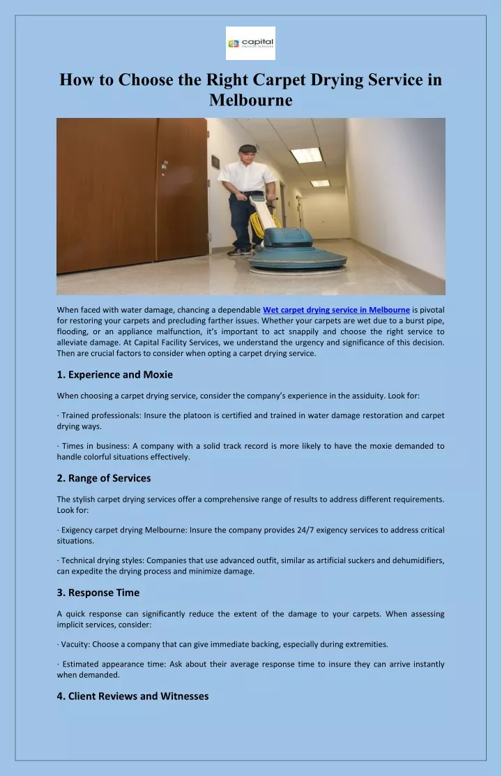 how to choose the right carpet drying service