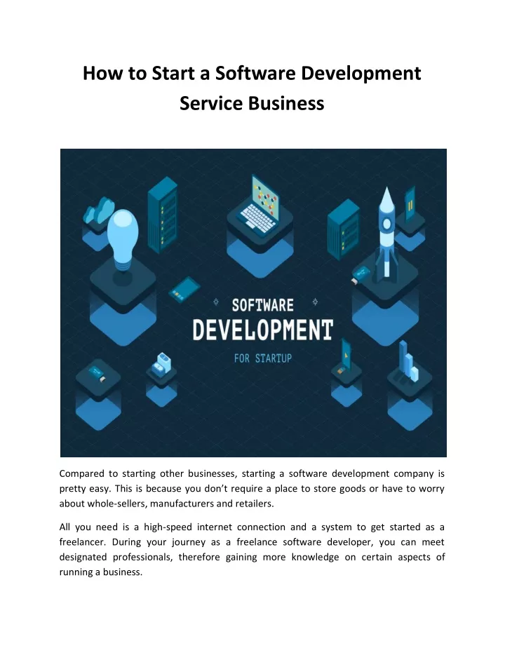 how to start a software development service