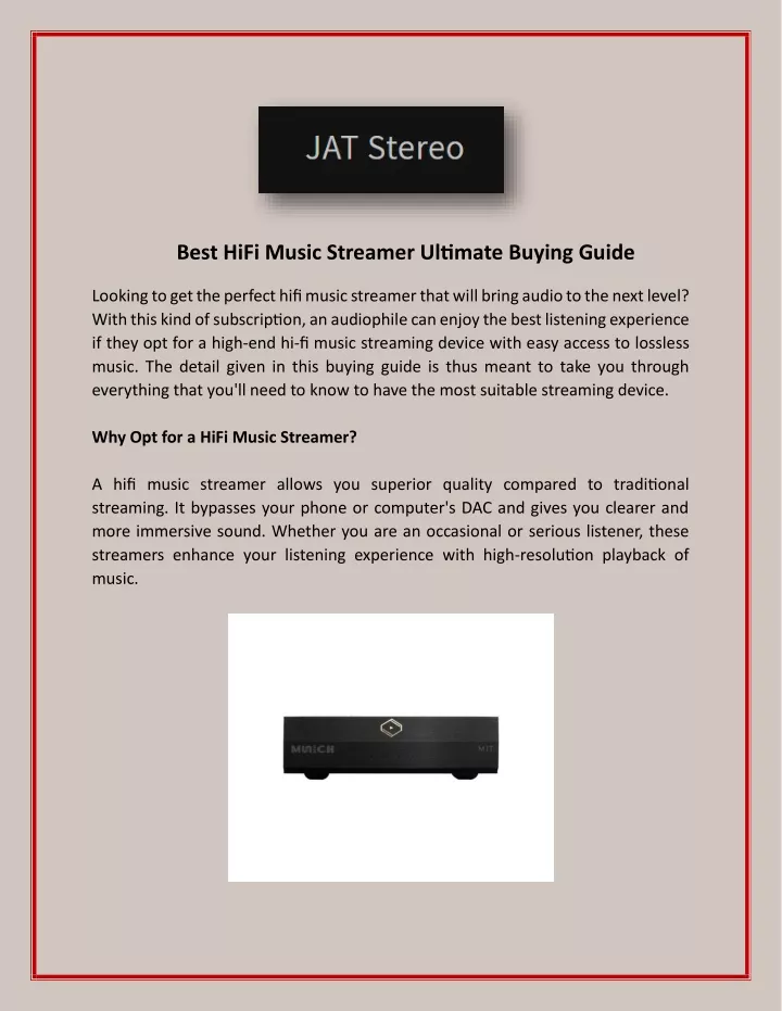 best hifi music streamer ultimate buying guide