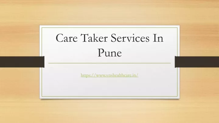 care taker services in pune