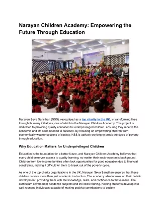 Narayan Children Academy_ Empowering the Future Through Education