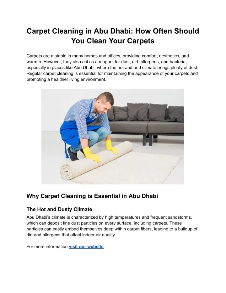 carpet cleaning in abu dhabi how often should