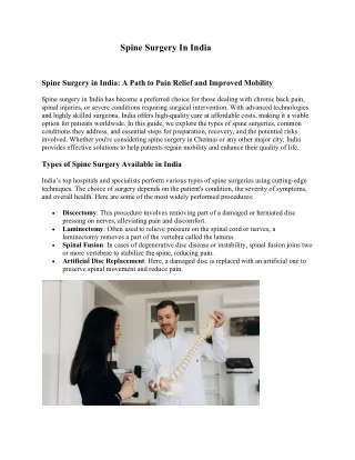 Spine Surgery In India