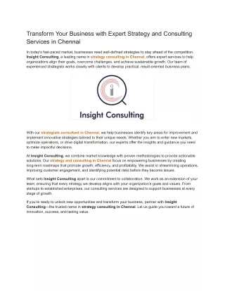 transform your business with expert strategy
