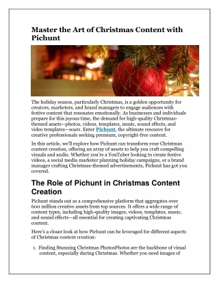 Master the Art of Christmas Content with Pichunt