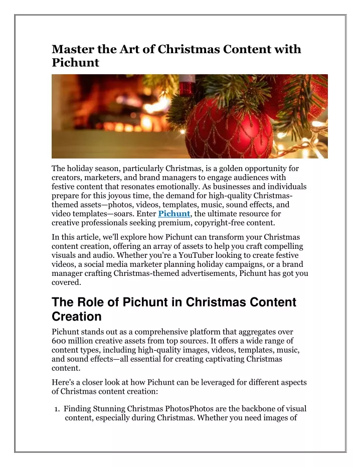 master the art of christmas content with pichunt