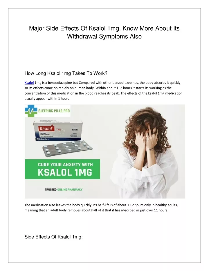 major side effects of ksalol 1mg know more about