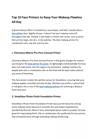 top 10 face primers to keep your makeup flawless