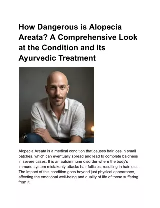 how dangerous is alopecia areata a comprehensive