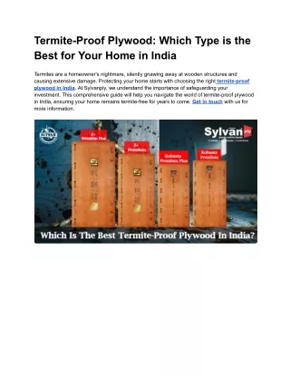 termite proof plywood which type is the best