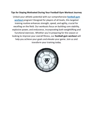 Tips for Staying Motivated During Your Football Gym Workout Journey