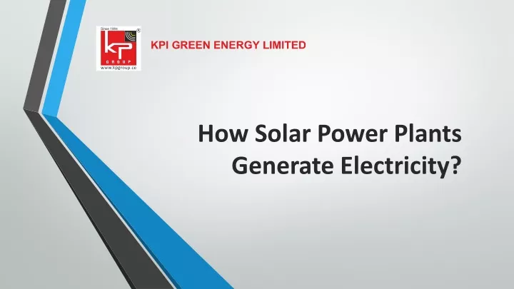 how solar power plants generate electricity