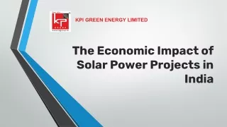 The Economic Impact of Solar Power Projects in India