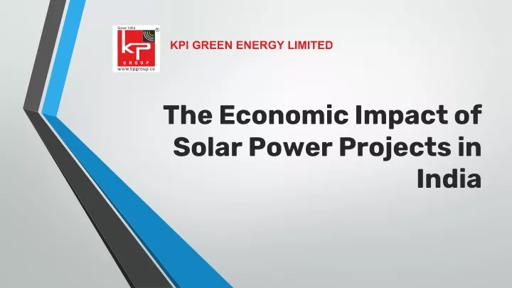 the economic impact of solar power projects in india