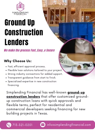 Ground Up Construction Lenders