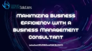 Maximizing Business Efficiency with a Business Management Consultant