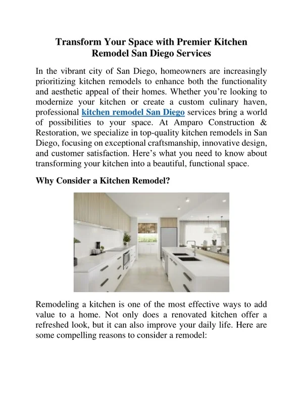 PPT - Transform Your Space with Premier Kitchen Remodel San Diego ...