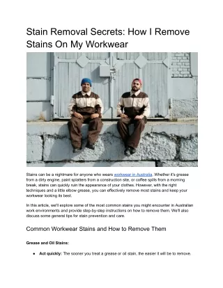 Stain Removal Secrets_ How I Remove Stains On My Workwear