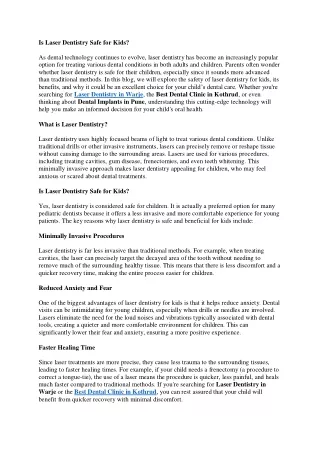 Is Laser Dentistry Safe for Kids