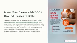 Boost Your Career with DGCA Ground Classes in Delhi