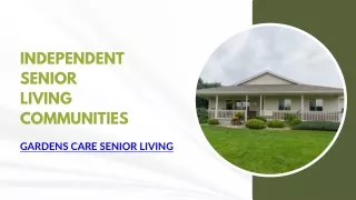 Find Independent Senior Living Communities - Gardens Care Senior Living