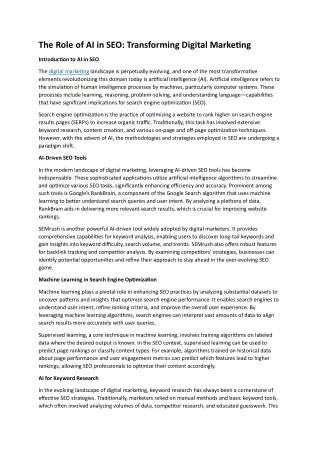 The Role of AI in SEO